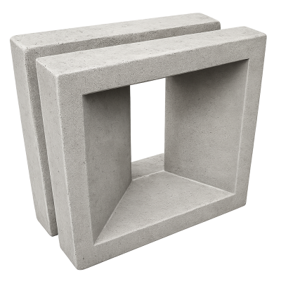 celosia de concreto modelo trapecio doble vista